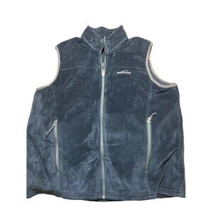 Eddie Bauer Mens XL Fleece Vest Full Zip Navy Blue